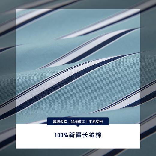 GOOD LUCK/德鲨100%棉雅致蓝白条纹时尚百搭长袖衬衫BY21309-842 商品图7