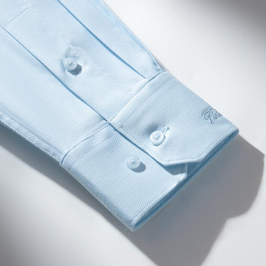 【60棉 精美刺绣】罗蒙春夏男装长袖衬衫男士正装商务通勤职业装棉质免烫衬衣男 商品图8