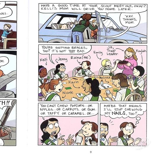 【中商原版】Raina Telgemeier作品三本套装：微笑/姐妹/勇气 英文原版 Smile, Sisters, and Guts: The Box Set 商品图6