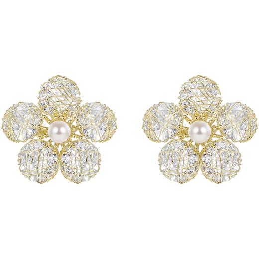 ZEGL花朵耳环女2022年新款潮耳钉高级感轻奢冷淡风925银针耳饰品 商品图6