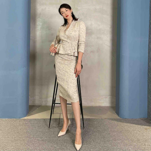 孤品-8303193B 荷叶边小香套裙颈袖添香（）不退可换 商品图8