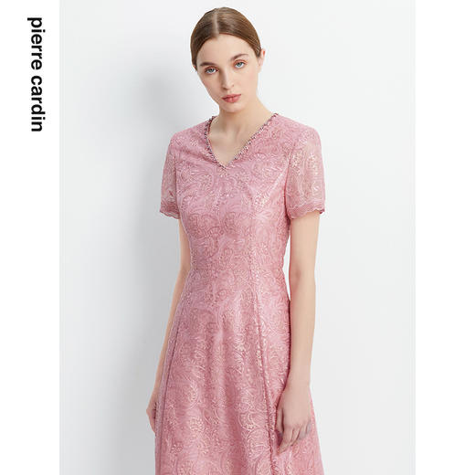 皮尔卡丹女装年夏季新款重工刺绣端庄优雅连衣裙P1255D1050F0
 商品图3