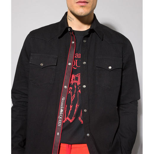 ALEXANDER MCQUEEN 亚历山大麦昆 衬衫外套 男士外套 黑色 644906 QRY40 1000 商品图3