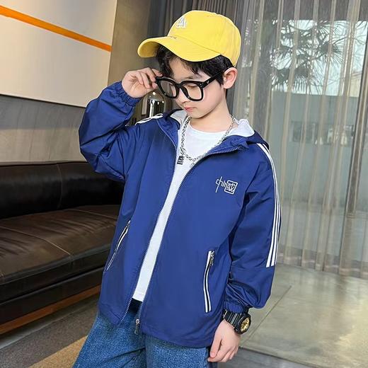 FISH CHILDE经典条纹中国刺绣冲锋衣外套-2005 商品图1