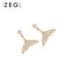 ZEGL鱼尾耳环女海豚耳钉2021新款潮耳夹无耳洞简约小巧免耳洞耳饰 商品缩略图0