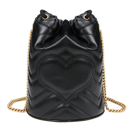 GUCCI 古驰 女士GG Marmont牛皮迷你水桶包单肩包 黑色 575163 DTDRT 商品图2