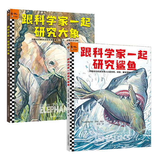 跟科学家一起研究大象+跟科学家一起研究鲨鱼（全2册）6岁+ 跟科学家一起研究动物 商品图0