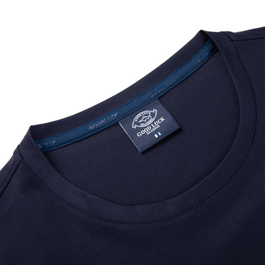 GOOD LUCK/德鲨棉质混纺舒适柔软百搭三色可选圆领长袖T恤LY22201 商品图6