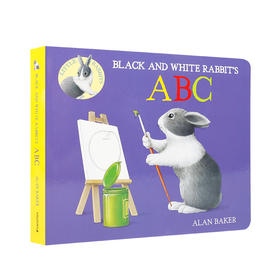 英文原版进口Black and White Rabbit's Abc黑白兔的ABC 低幼儿童英语启蒙认知绘本 宝宝撕不烂纸板书 亲子互动共读早教书图画书