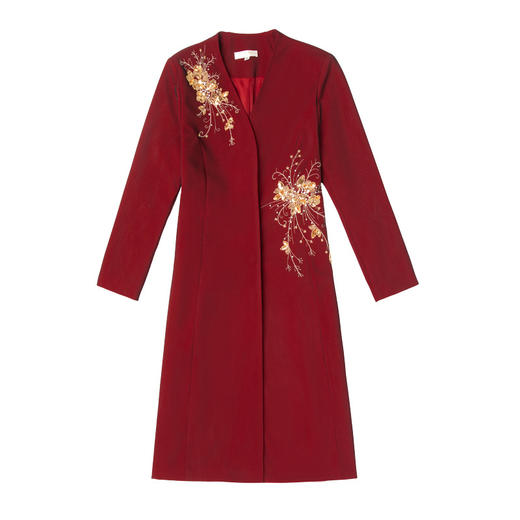 22年春季新款高贵夫人中年婚宴礼服外套大码中长款风衣 LC2218 商品图4