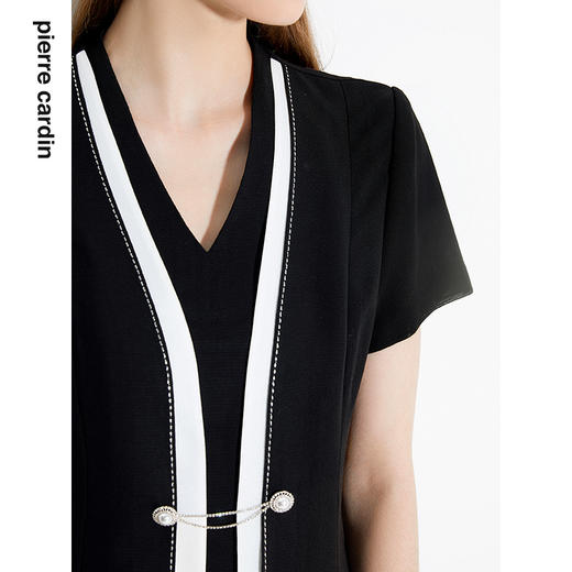 皮尔卡丹女装年夏季新款OL风职业通勤短袖连衣裙P1218D1014B0
 商品图3