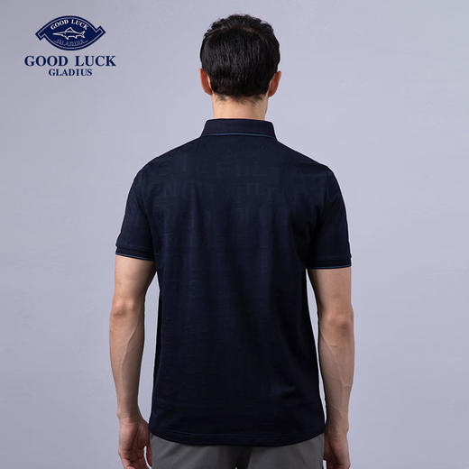 GOOD LUCK/德鲨弹力时尚亲肤柔软全身字母提花细腻精致短袖时尚休闲POLO衫LY23156 商品图2