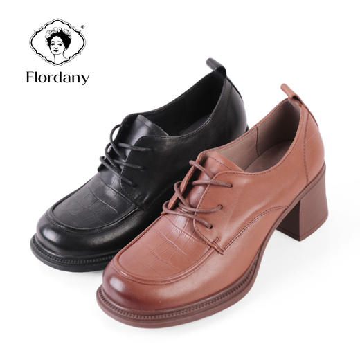 弗洛丹尼2022圆头超轻中跟时尚女鞋 D225579 商品图0