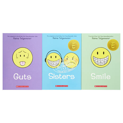【中商原版】Raina Telgemeier作品三本套装：微笑/姐妹/勇气 英文原版 Smile, Sisters, and Guts: The Box Set 商品图1