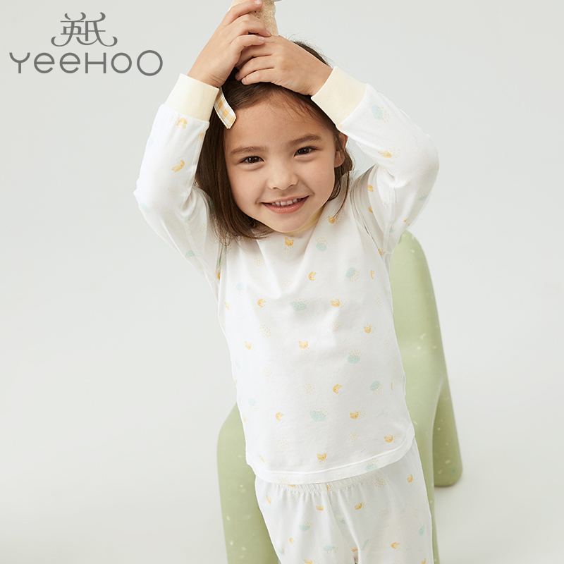 英氏儿童内衣纯棉套头上衣男女宝宝打底衫YLTAJ02003A