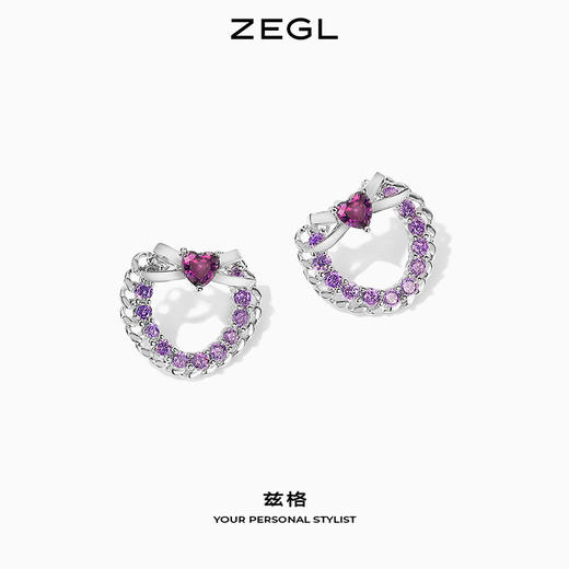 ZEGL设计师爱心耳环女新款潮耳钉高级感轻奢925银针耳饰品 商品图1