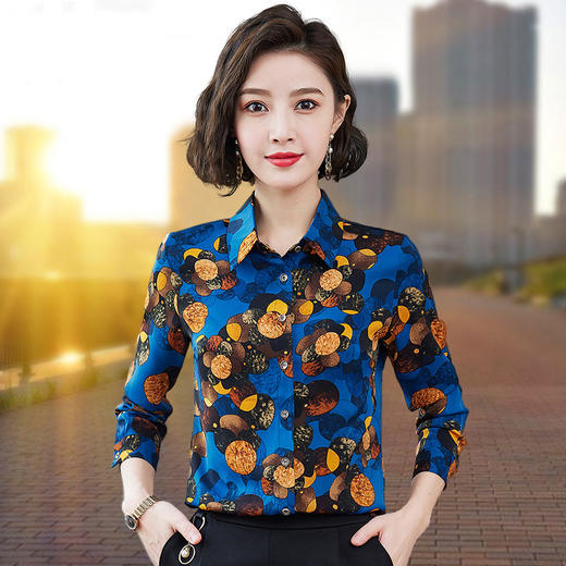 TR  HGH6866春新款大码洋气碎花衬衫 商品图2