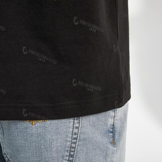 柒牌男装短袖t恤夏季新款纯棉圆领字母满印男休闲百搭宽松体恤衫	122T70970 商品图3