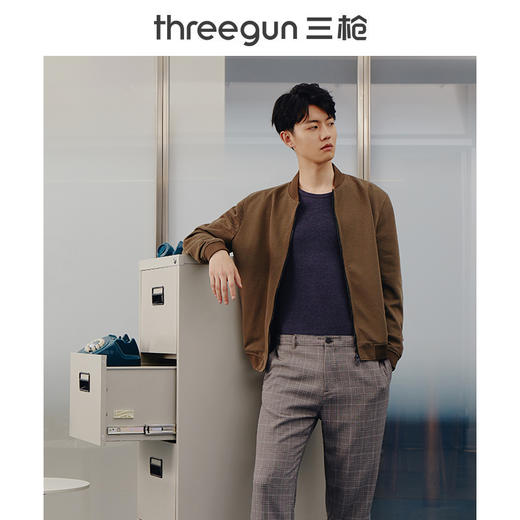 Threegun三枪 【维耐寒薄加暖】圆领男士长袖上衣打底衫-23085A211 商品图1