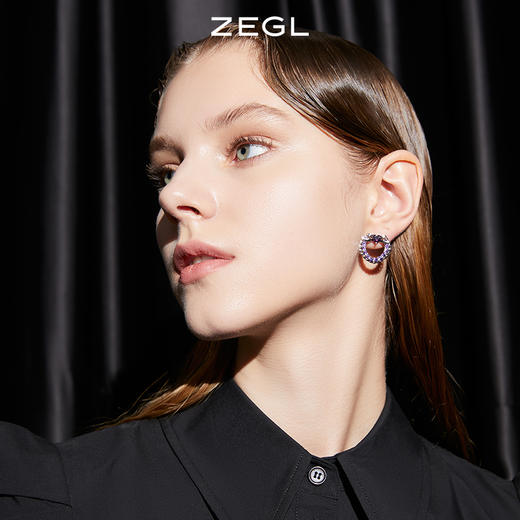 ZEGL设计师爱心耳环女新款潮耳钉高级感轻奢925银针耳饰品 商品图5