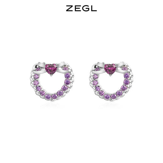 ZEGL设计师爱心耳环女新款潮耳钉高级感轻奢925银针耳饰品 商品图0