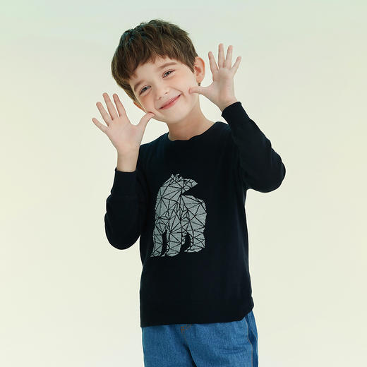 mettekids儿童毛衣2022春季新款韩系童装洋气潮打底衫男童针织衫 商品图2