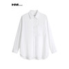 HIM漢崇  潮流男士长袖衬衫时尚经典方领简约白色休闲衬衣2026春季 商品缩略图0