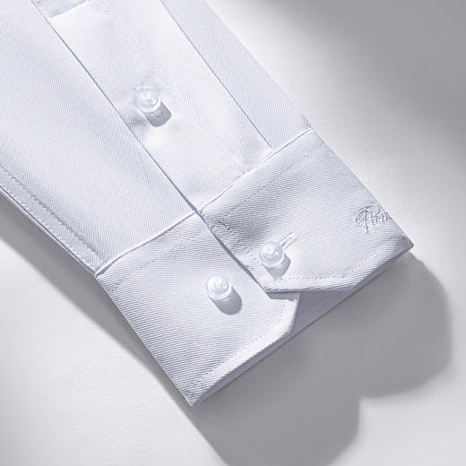 【精美刺绣】罗蒙春秋款男士长袖衬衫经典纯色商务正装职业工装上班通勤长袖衬衫男 商品图7