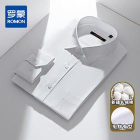 【精美刺绣】罗蒙春秋款男士长袖衬衫经典纯色商务正装职业工装上班通勤长袖衬衫男