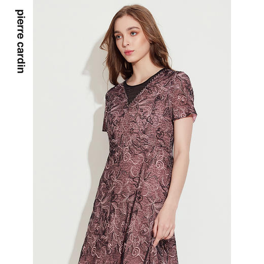 皮尔卡丹女装年夏季新款重工刺绣蕾丝连衣裙P1254D1072B0
 商品图3