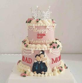 结婚纪念小双层蛋糕-低糖处理无添加