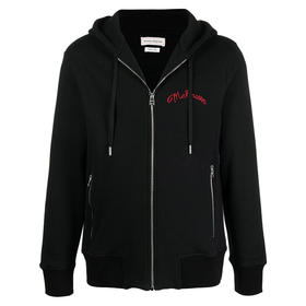 ALEXANDER MCQUEEN 亚历山大麦昆 拉链连帽 男士外套 黑色 599617 QRX82 1000