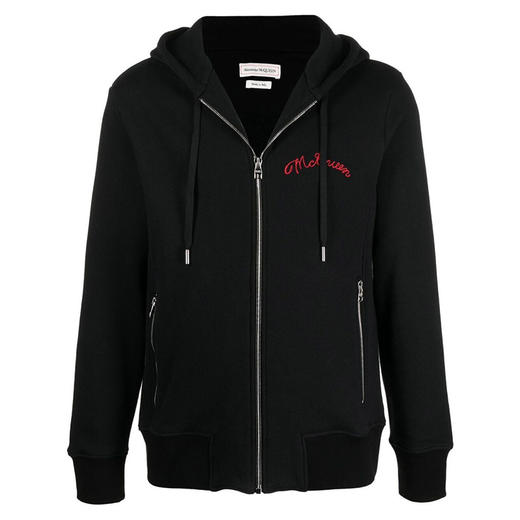 ALEXANDER MCQUEEN 亚历山大麦昆 拉链连帽 男士外套 黑色 599617 QRX82 1000 商品图0