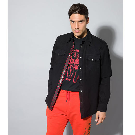 ALEXANDER MCQUEEN 亚历山大麦昆 衬衫外套 男士外套 黑色 644906 QRY40 1000 商品图2