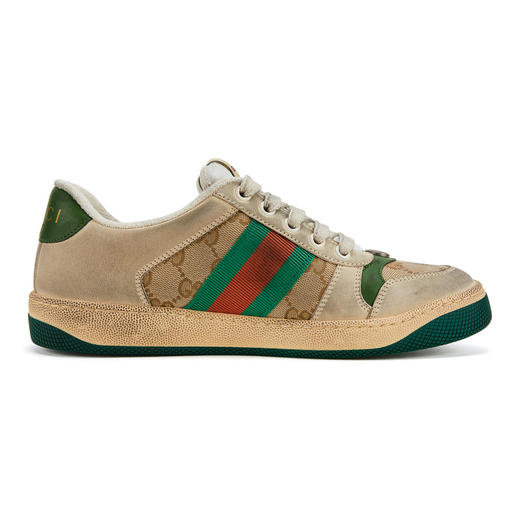 GUCCI 古驰 Gucci男鞋 男士Screene系列GG复古印花条纹小脏鞋运动鞋 白色卡其色 546551 9Y920 商品图3