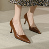 OLD-A609aa复古法式气质尖头高跟鞋女2022新款性感细跟通勤职业浅口四季单鞋 商品缩略图4