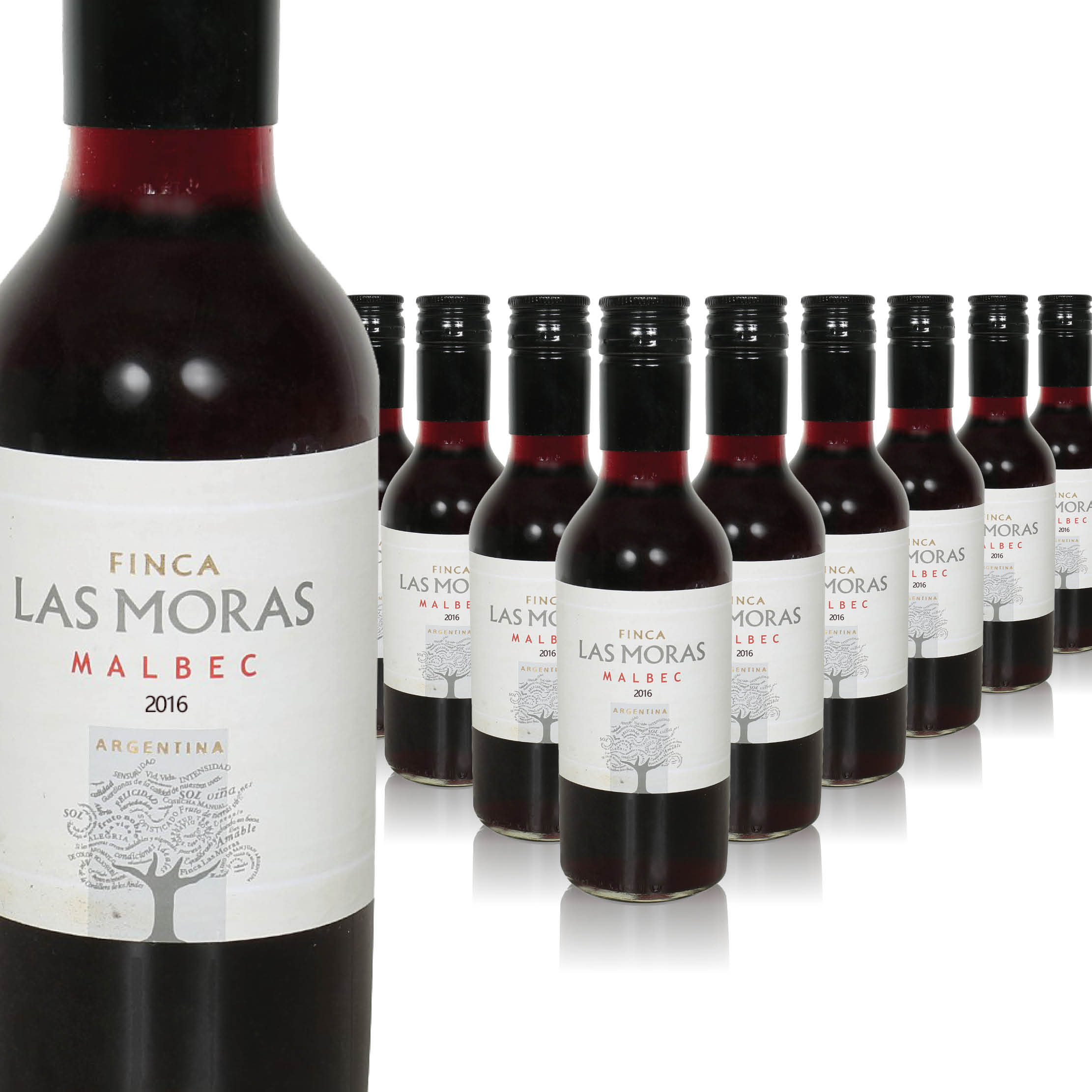 【整箱12瓶】小瓶罗斯摩萨马尔贝克红葡萄酒  Las Moras Malbec 2016 12*187ml