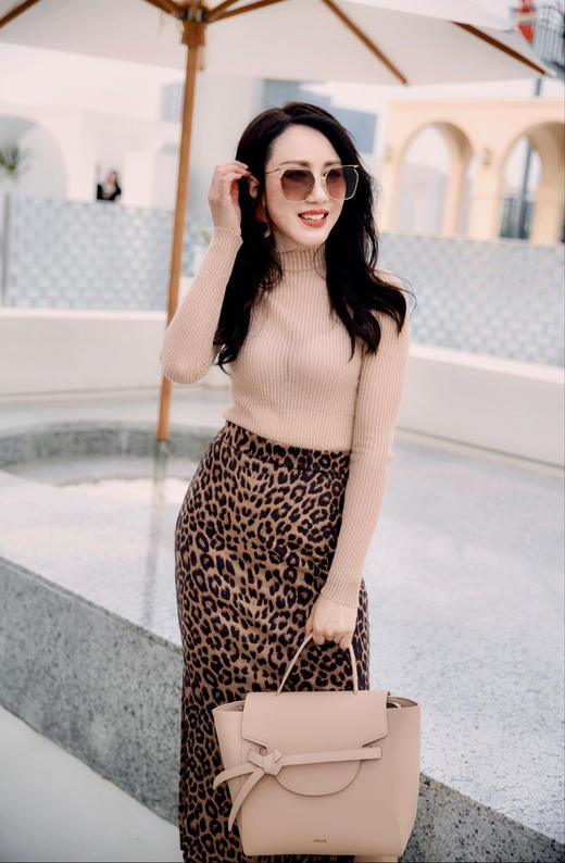 “野性”豹纹半裙 四季可穿 野性魅力 高级冷艳J20454794颈袖添香 商品图11