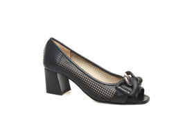 豪麟名鞋奥莱迪嘉女鞋半凉鞋羊皮革Z26003B黑色  原价3960元