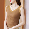 MZ800454 2022夏季运动针织内搭纯色吊带型莫代尔蕾丝V领修身型拼接小背心 商品缩略图2