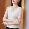 MZ800454 2022夏季运动针织内搭纯色吊带型莫代尔蕾丝V领修身型拼接小背心 商品缩略图1