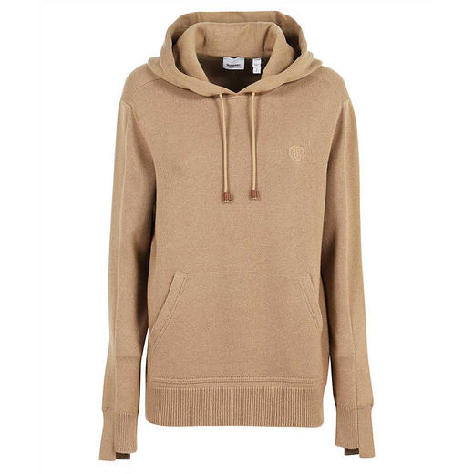 BURBERRY 巴宝莉 女士TB专属标识图案羊毛混纺连帽针织衫 驼色 8042214 A1420 商品图0