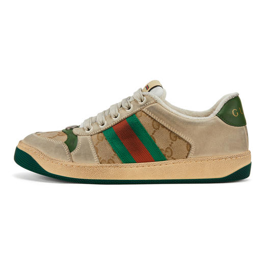 GUCCI 古驰 Gucci男鞋 男士Screene系列GG复古印花条纹小脏鞋运动鞋 白色卡其色 546551 9Y920 商品图2