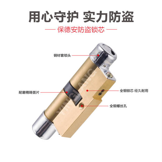 〖B123〗适用保德安锁芯B51型50.5+50.5=101中 商品图2