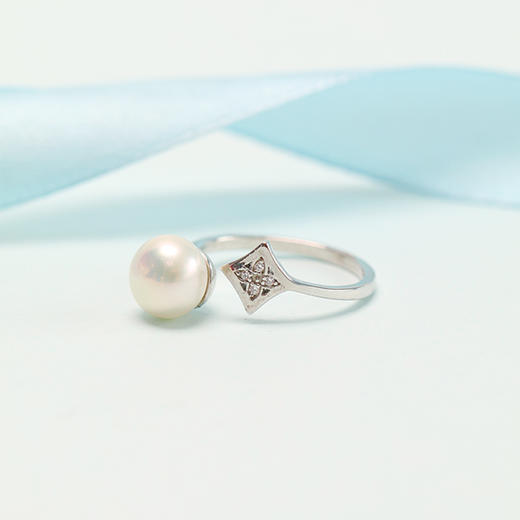 美裕 【主角】银925淡水珍珠戒指7.5-8mm白 105484 商品图1