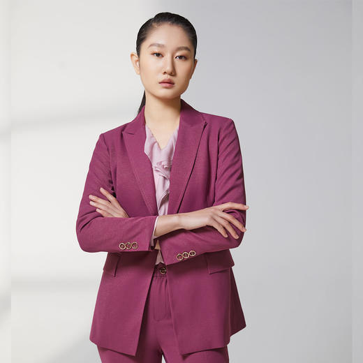 蓝地一粒扣戗驳领西服外套BLWCT001S00 商品图0