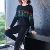 JXG-黑色运动套装女宽松秋季新款长袖针织衫欧洲站休闲时尚毛衣两件套 商品缩略图0