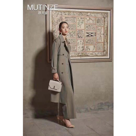 慕天姿收腰中长款气质显瘦风衣 22227 商品图2