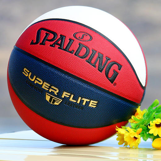 斯伯丁花式水泥地耐磨蓝白红比赛七号成人PU篮球76-928Y 商品图0