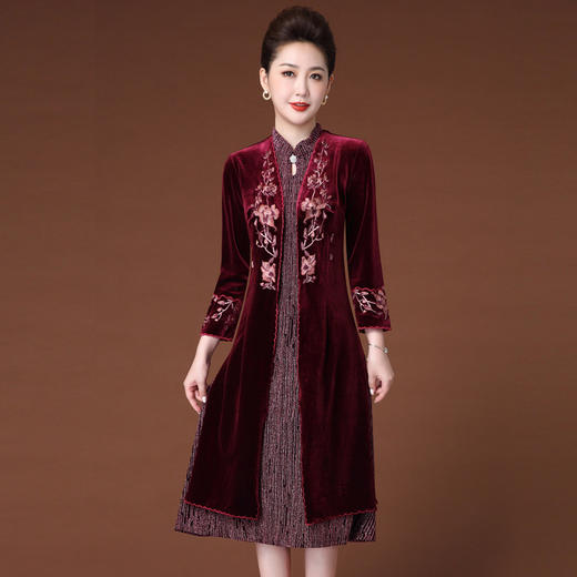 JC-JY-962刺绣连衣裙套装婚庆婚礼两件套 商品图0